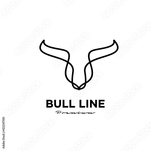Bull line abstract logo icon design