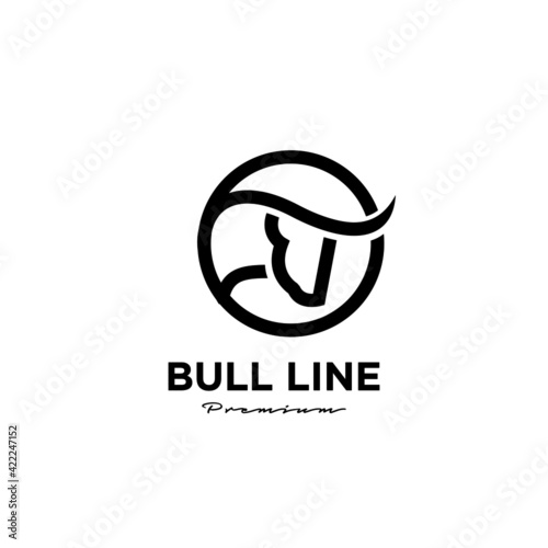 Bull line abstract logo icon design
