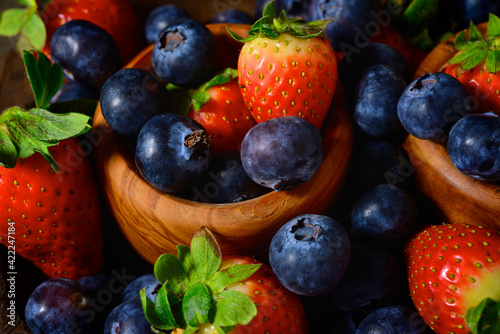 Strawberries and blueberries