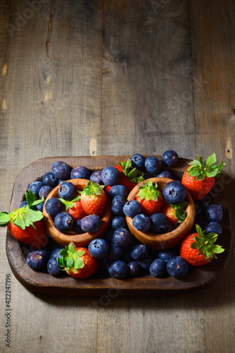 Strawberries and blueberries photo