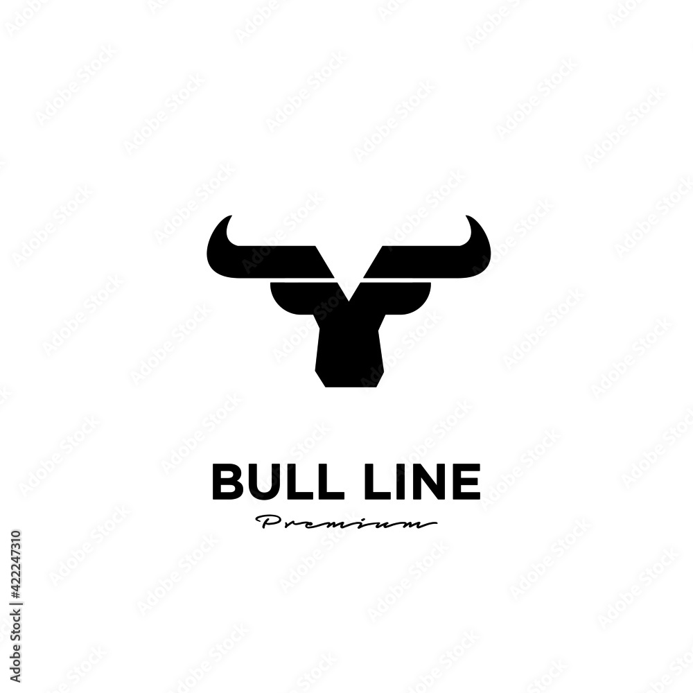 Bull line abstract logo icon design Bull line abstract logo icon design