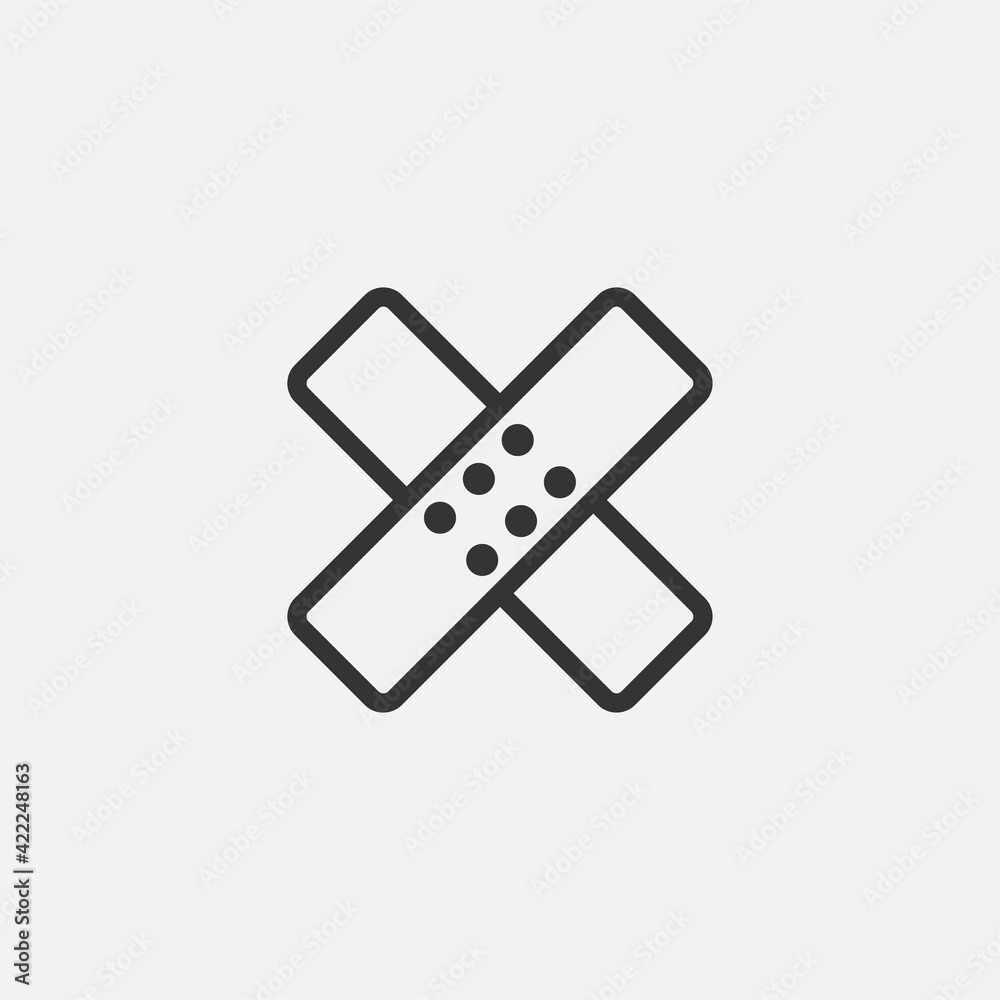 Plaster icon isolated on background. Bandage symbol modern, simple, vector, icon for website design, mobile app, ui. Vector Illustration Plaster icon isolated on background. Bandage symbol modern, simple, vector, icon for website design, mobile app, ui. Vector Illustration