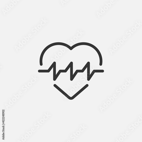 Heartbeat icon isolated on background. Cardiogram symbol modern, simple, vector, icon for website design, mobile app, ui. Vector Illustration