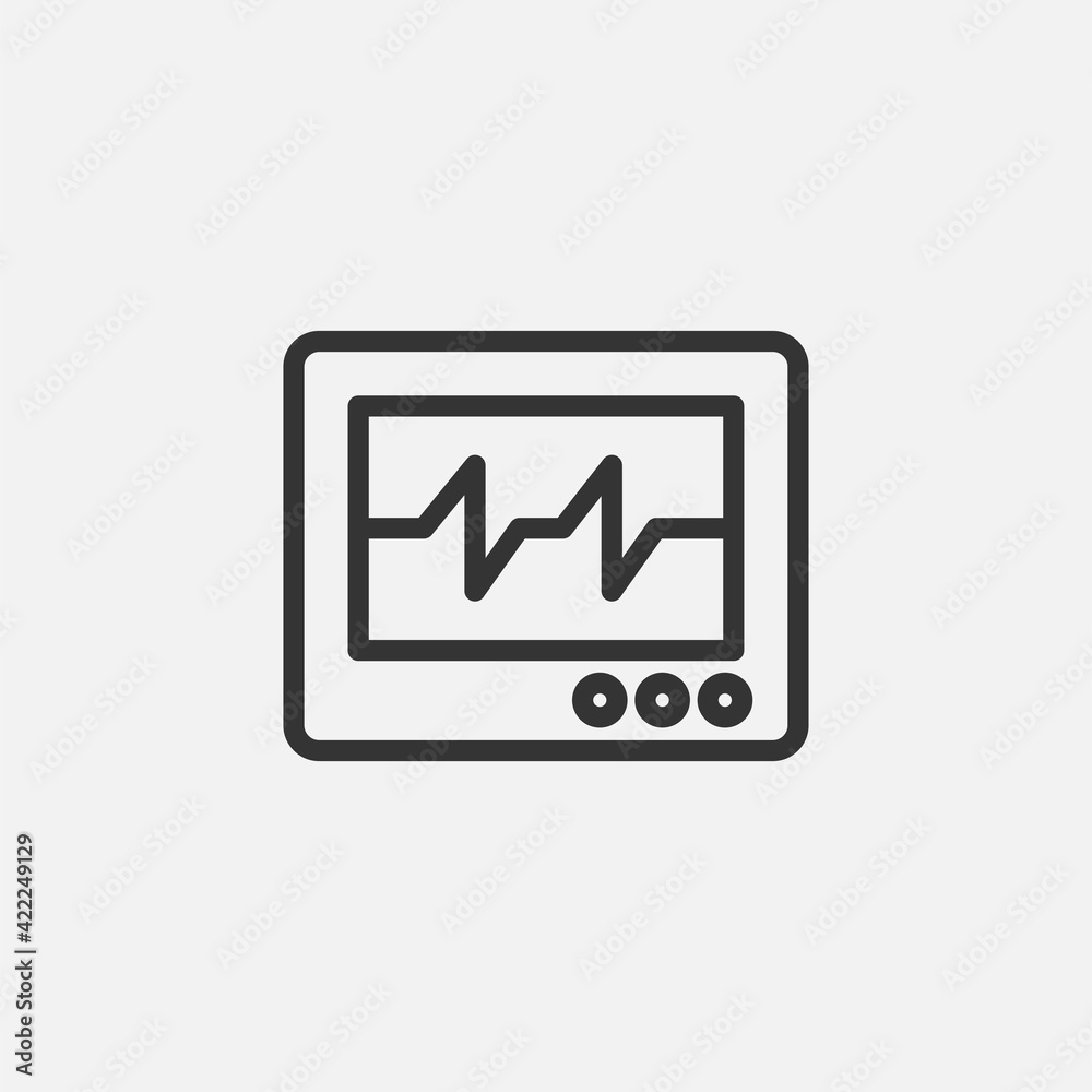 EKG monitor icon isolated on background. Cardiogram symbol modern, simple, vector, icon for website design, mobile app, ui. Vector Illustration