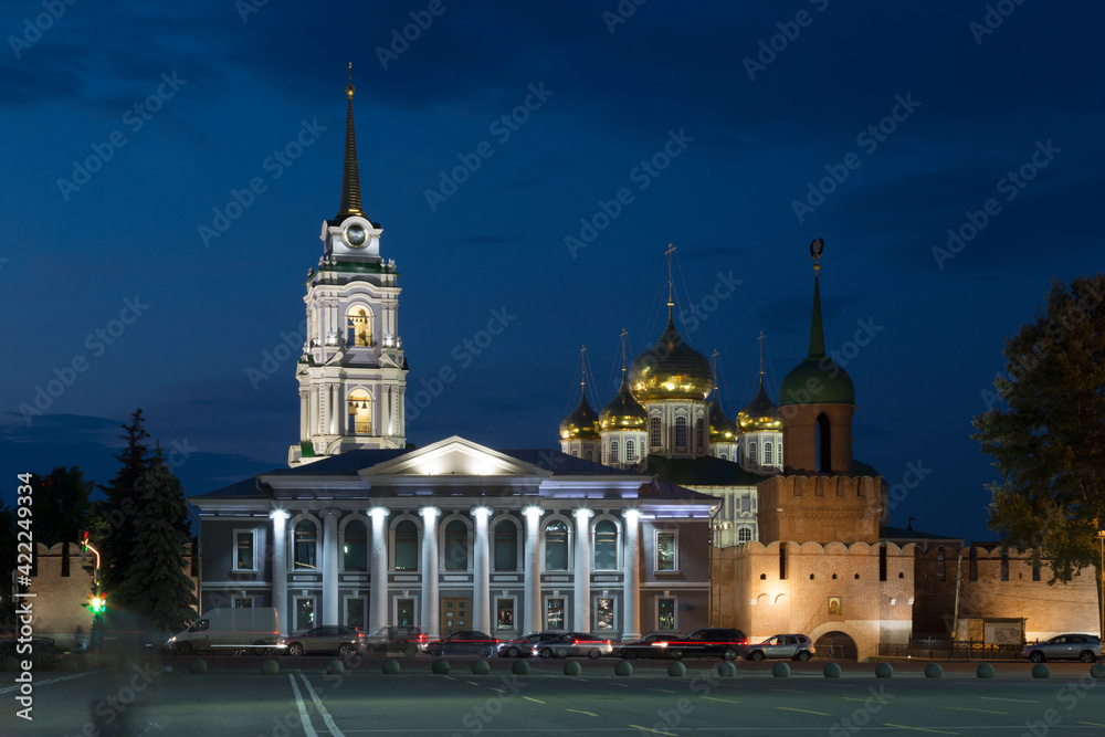 Ancient kremlin in Tula at summer night, Russia