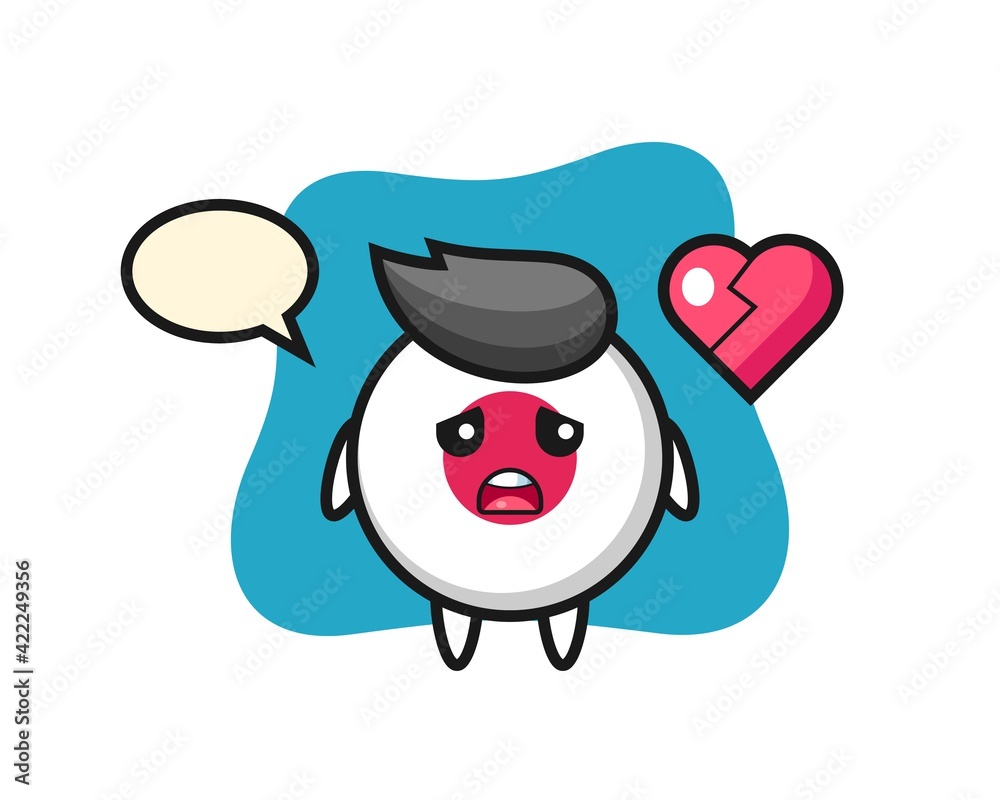 japan flag badge cartoon illustration is broken heart japan flag badge cartoon illustration is broken heart