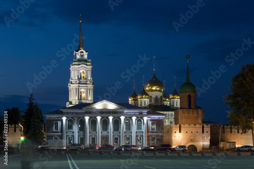 Ancient kremlin in Tula at summer night, Russia