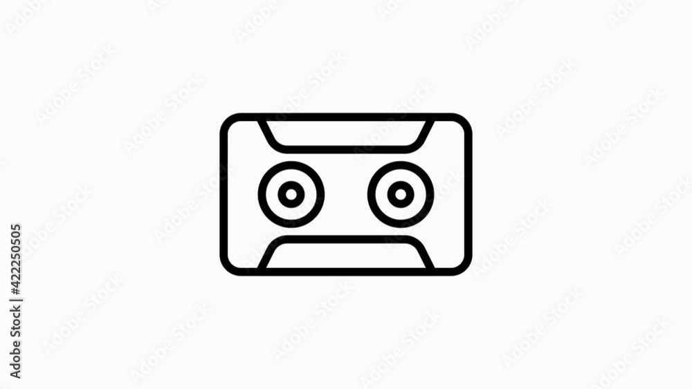 MUSIC icon with line design isolated on white background. Motion graphic. MUSIC icon with line design isolated on white background. Motion graphic.