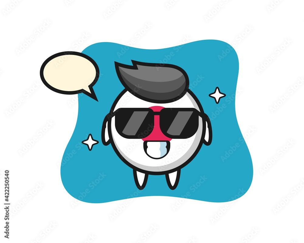 Cartoon mascot of japan flag badge with cool gesture Cartoon mascot of japan flag badge with cool gesture