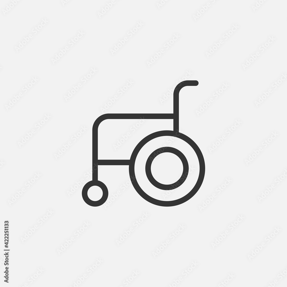 Wheelchair icon isolated on background. Disability symbol modern, simple, vector, icon for website design, mobile app, ui. Vector Illustration Wheelchair icon isolated on background. Disability symbol modern, simple, vector, icon for website design, mobile app, ui. Vector Illustration