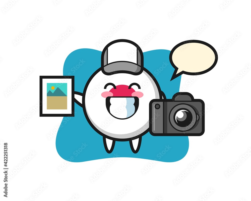 Character Illustration of japan flag badge as a photographer