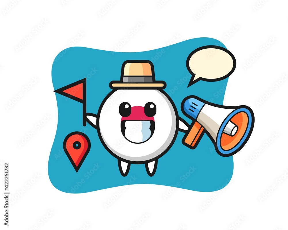 Character cartoon of japan flag badge as a tour guide Character cartoon of japan flag badge as a tour guide