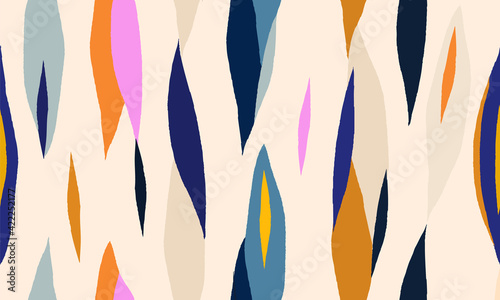Hand drawn trendy minimal abstract pattern. Creative collage contemporary seamless pattern. Fashionable template for design.