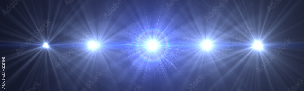 Fototapeta premium lens flare,Abstract Natural Sun flare on the black background, flare light transition, effects sunlight