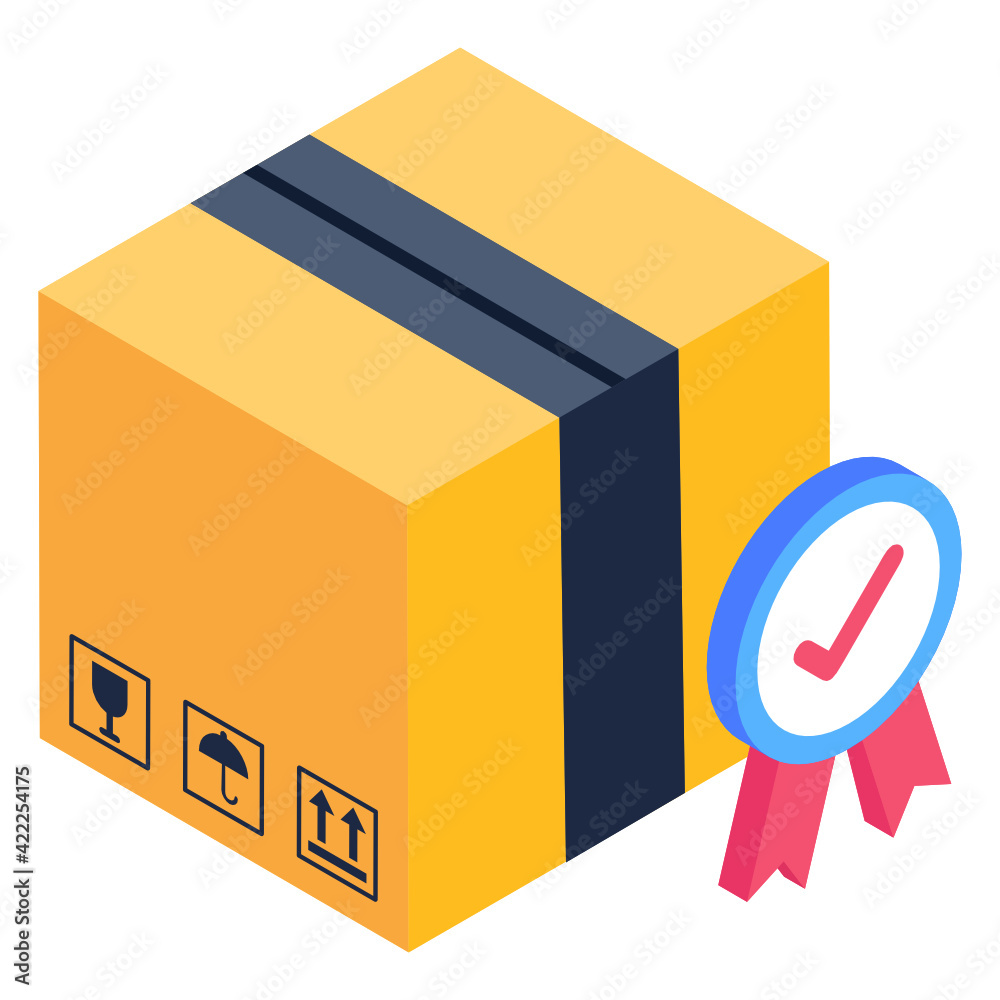 A quality goods icon in isometric design
A quality goods icon in isometric design