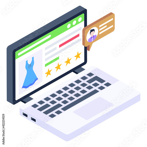 
An online product rating isometric design 

