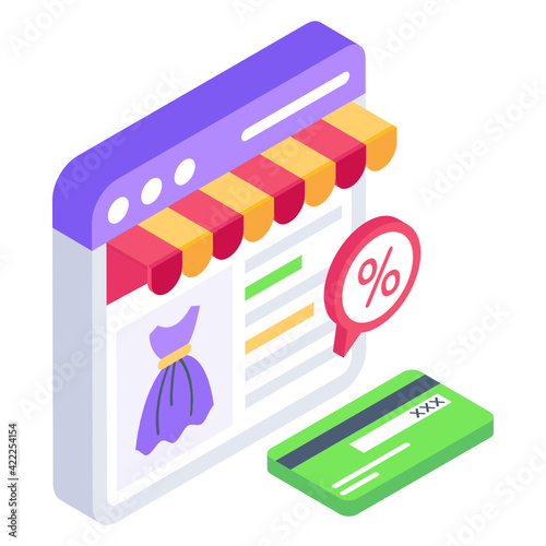 
A web shop isometric editable icon 

