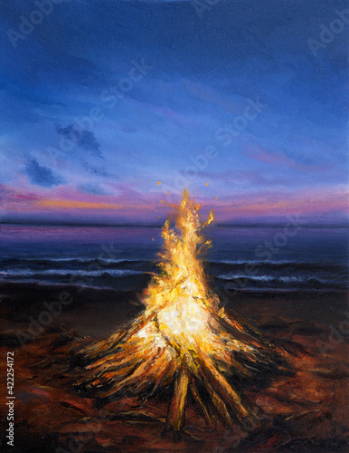 Summer campfire