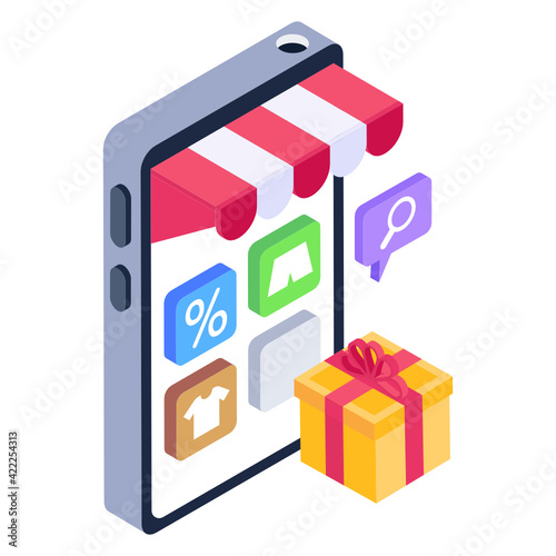 
Shopping app icon, premium download

