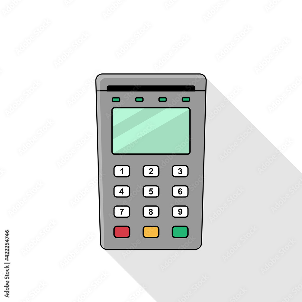 Bank terminal in flat style. Vector illustration on an isolated white background. Bank terminal in flat style. Vector illustration on an isolated white background.