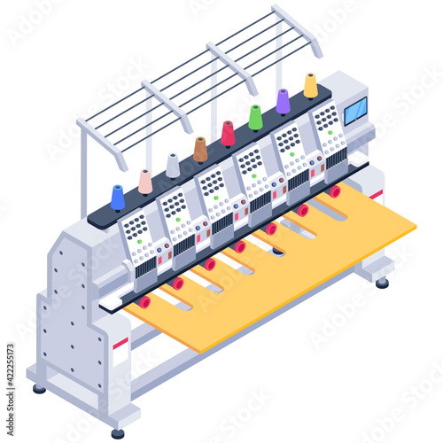  Isometric icon of embroidery machine    © SmashingStocks