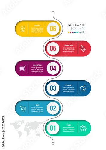 Timeline chart business infographic template.
