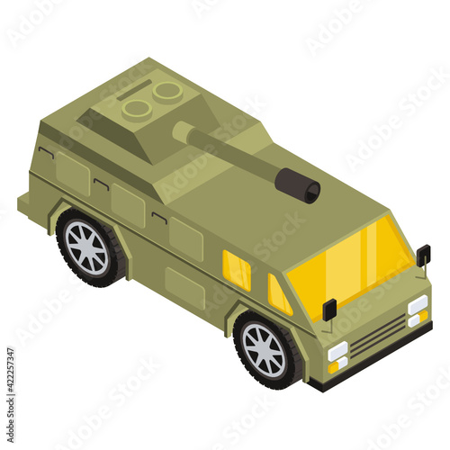 
Armoured carrier isometric trendy design vector

