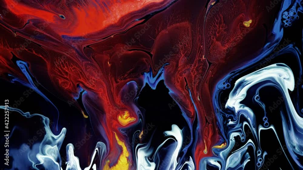 4K footage, Abstract inks painting background, Mixture of acrylic paints, marble abstract fluid art pattern, Luxury colors Slow motion shot, 4K Footage Inkscapes concept, ink