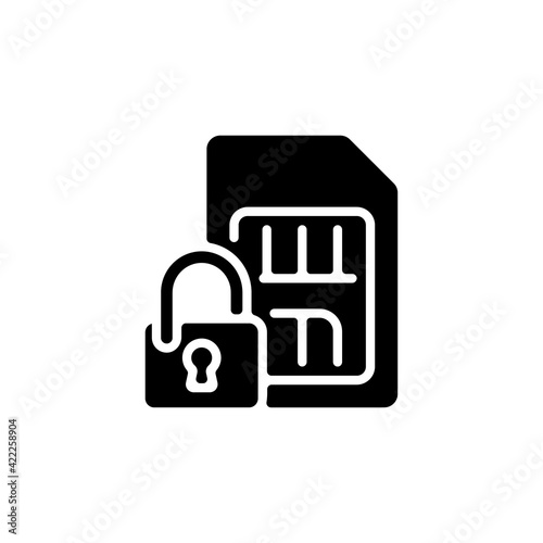 Sim lock icon in vector. Logotype