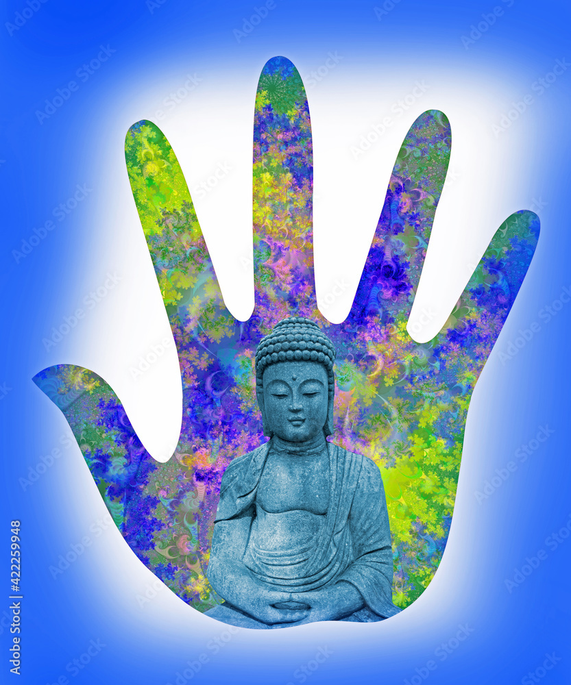 Abstract Hand and the buddha Abstract Hand and the buddha