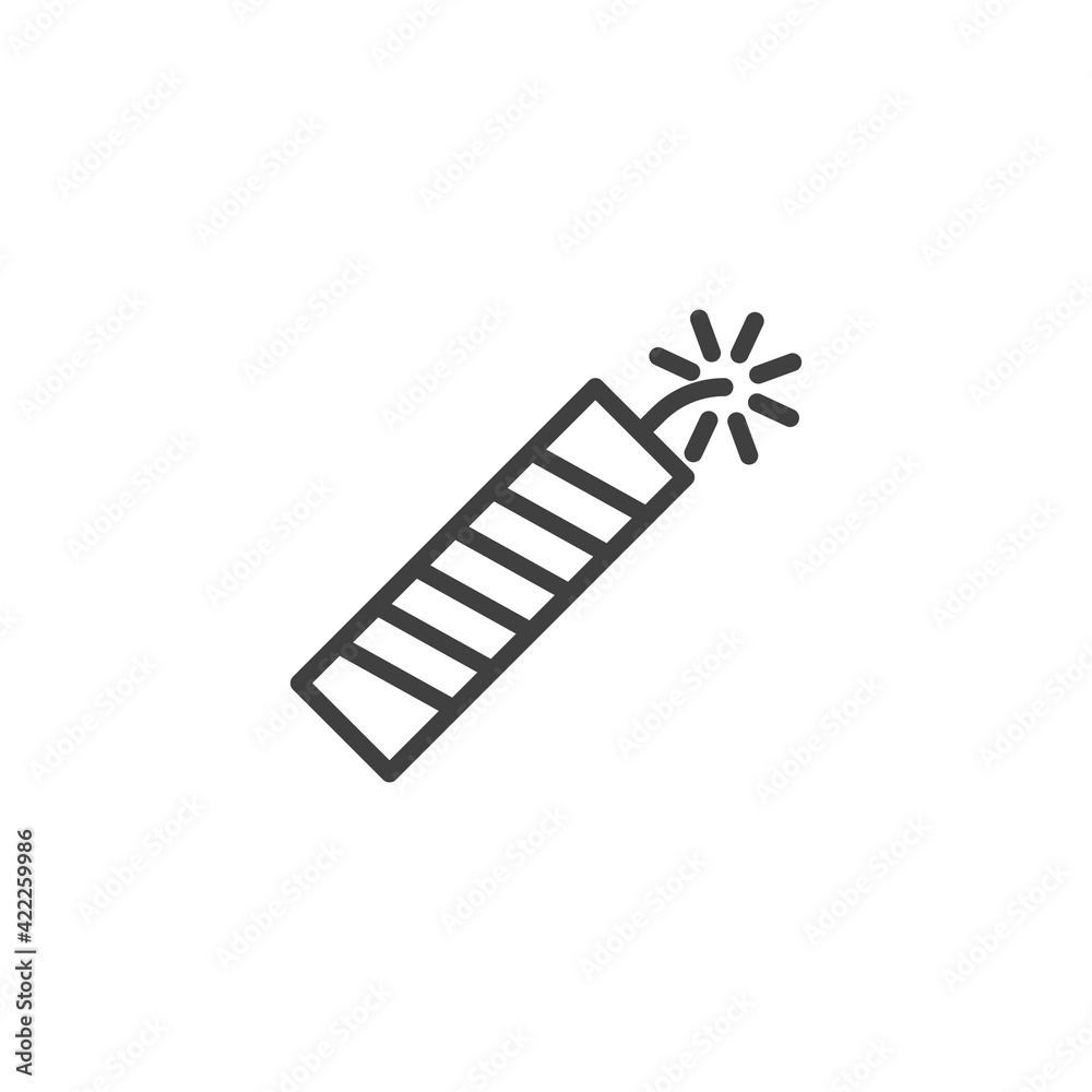 Firecracker, dynamite line icon Firecracker, dynamite line icon
