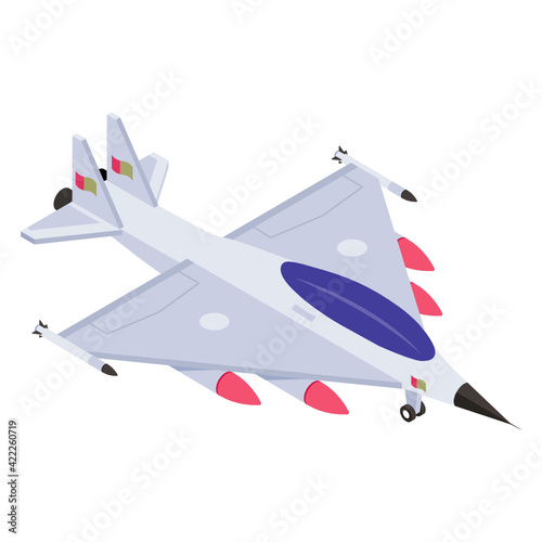 
An army jet icon isometric design

