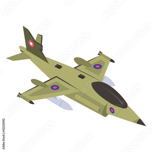 
An army jet icon isometric design

