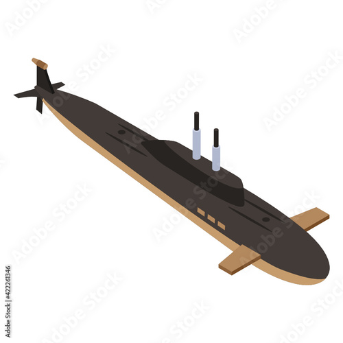 
An isometric icon of submarine, editable design 

