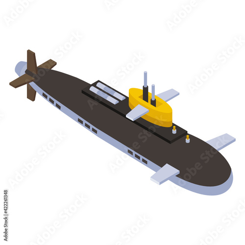 
An isometric icon of submarine, editable design 

