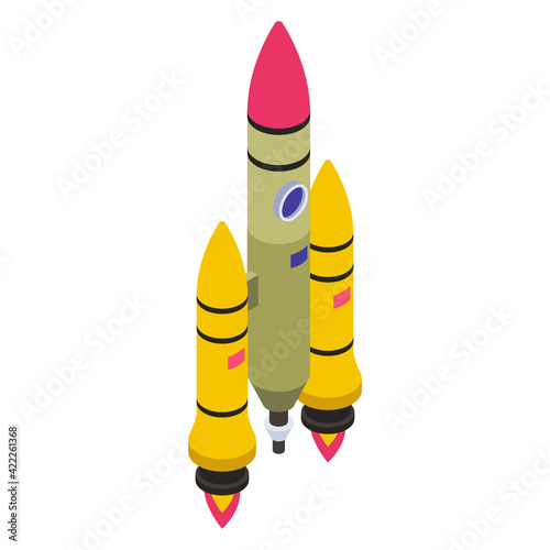 
Icon of missile launch in isometric design 

