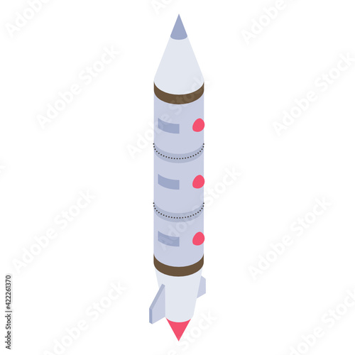 
Icon of missile launch in isometric design 

