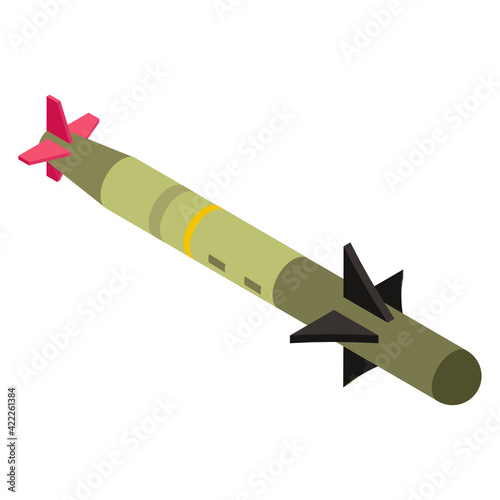 
Icon of missile launch in isometric design 

