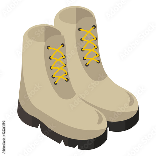 
Icon of combat boots in modern isometric design

