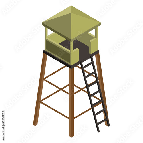 
A watchtower icon in isometric design 


