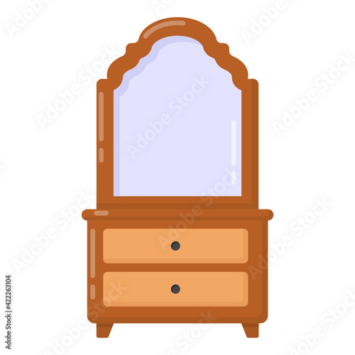 
Flat style icon of dressing table 

