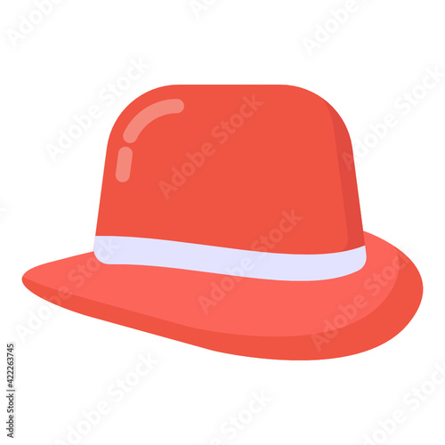 
Hat in flat trendy icon, editable vector 

