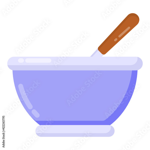
Bowl in flat trendy icon, kitchenware 

