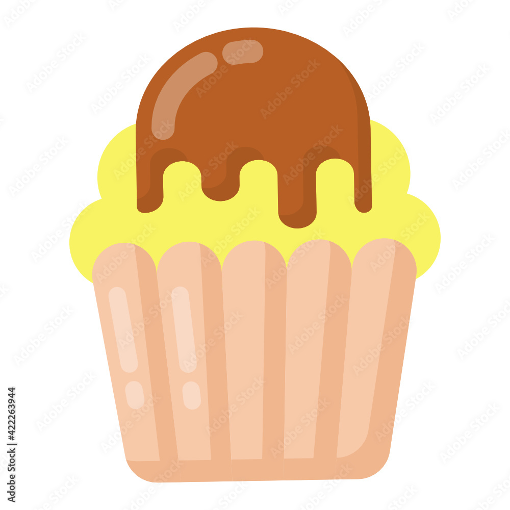 Cupcake in flat trendy style icon
Cupcake in flat trendy style icon