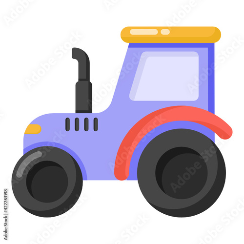 
Tractor in flat trendy style icon 

