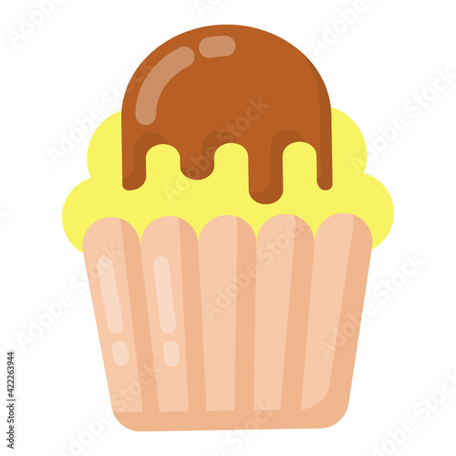 
Cupcake in flat trendy style icon 

