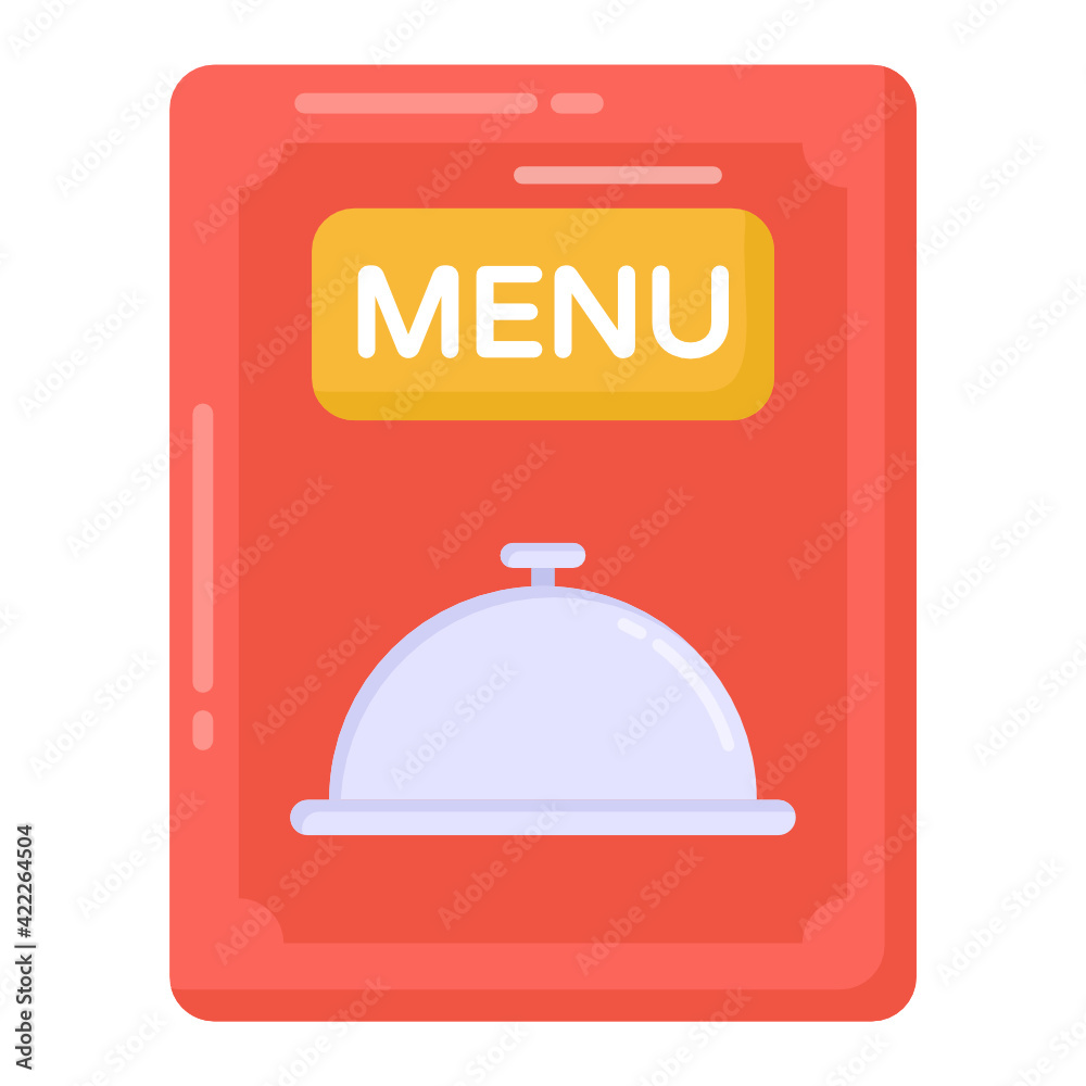 
Hotel menu icon in flat design 


