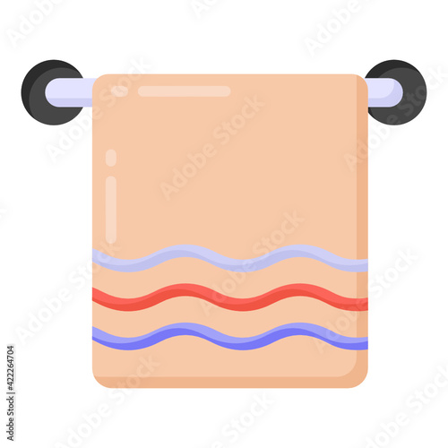 
Modern flat icon of hanger towel 


