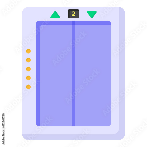 
A lift in flat trendy icon, editable vector of elevator

