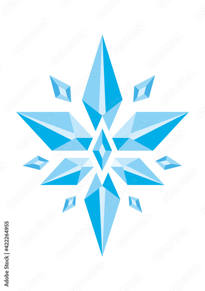 Abstract illustration of isolated crystals Abstract illustration of isolated crystals